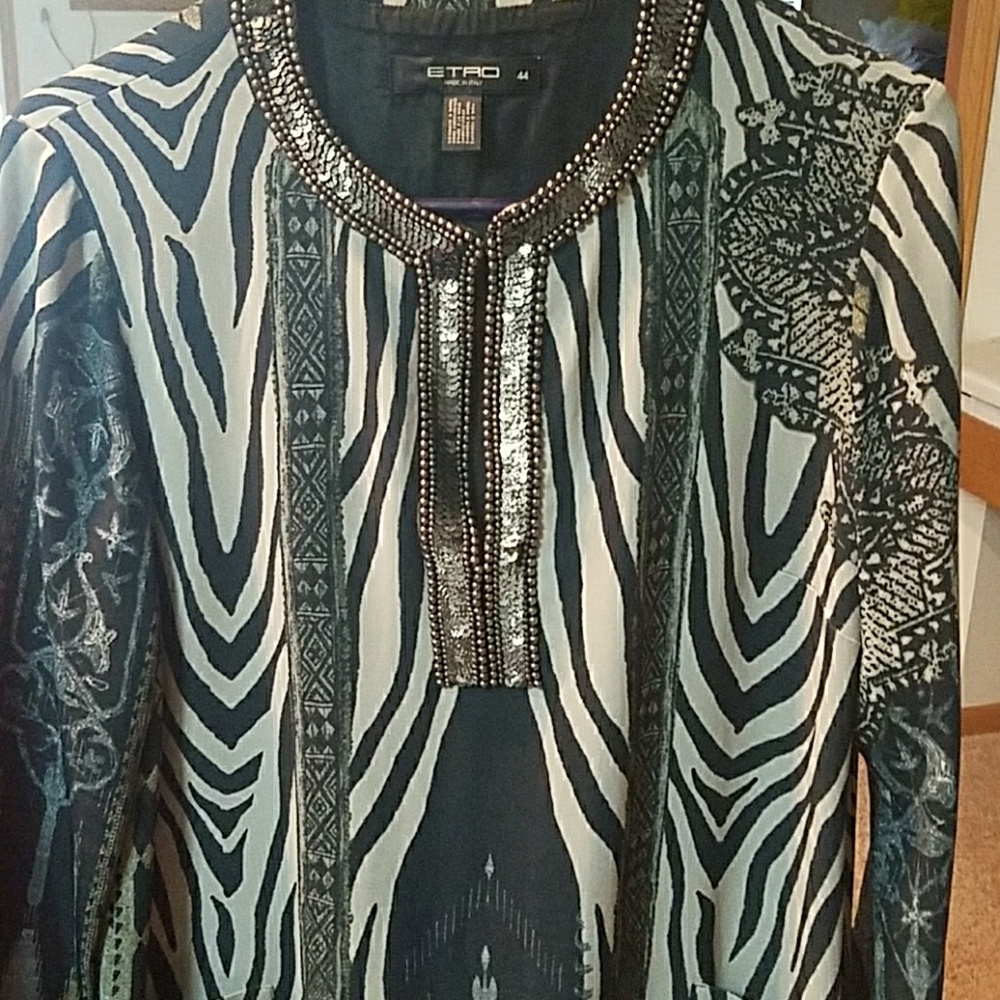 Etro animal print and embellished dress